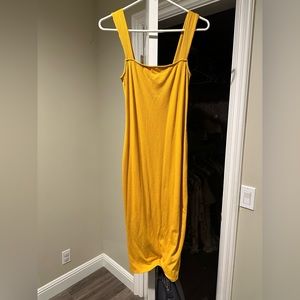 Mustard pink blush maternity midi dress